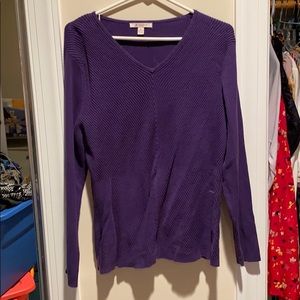 purple vneck sweater